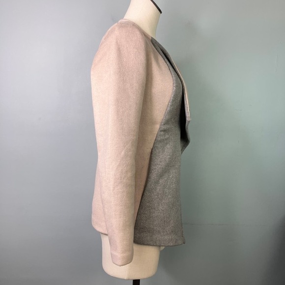 Lucky Brand Beige Tan and Gray Asymmetrical Wool Blend Jacket Women's Size XS - Picture 4 of 16